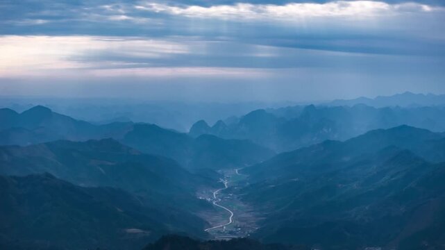 Rural scenery in Fengshan County, Hechi, Guangxi