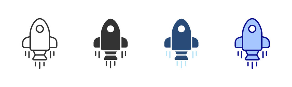 Launch Icon Set. Designed In Multi Style