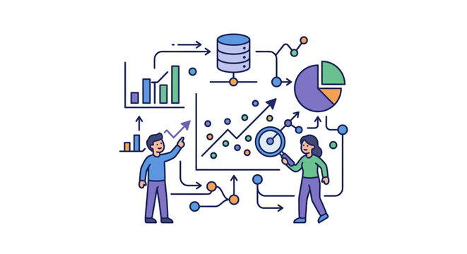 Flat Design Analytics (24) 2X Vector Illustration