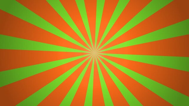 Sunburst background with orange and green rays