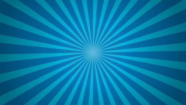 Blue sunburst background with radial light rays