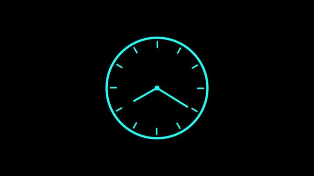 digital clock animation icon on black background.