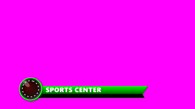 Sports center lower third green broadcast graphic