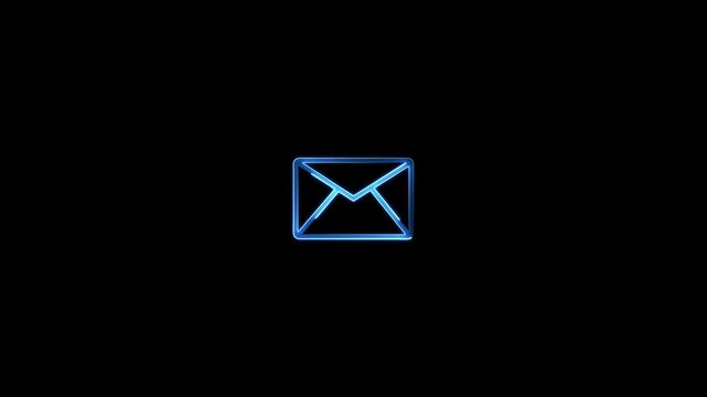 Neon mail envelope icon animated Message box animation icon conversation notice receive massage animated sign symbol icon.