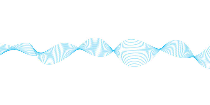 Digital abstract blue wavy line curves on black background with abstract minimalist background creative geometric wallpaper decorative movement composition