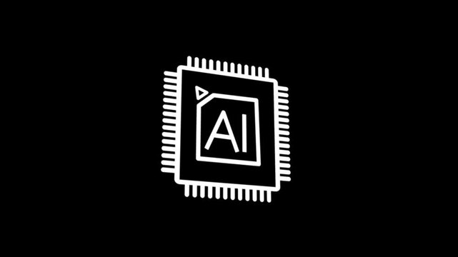 Ai icon generate sparkling animated blink sparkle process generate sparkling stars alpha channel 4k looping