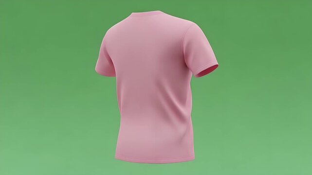 Blank t-shirt rotating on display. Plain cotton tee shirt spinning for apparel design.