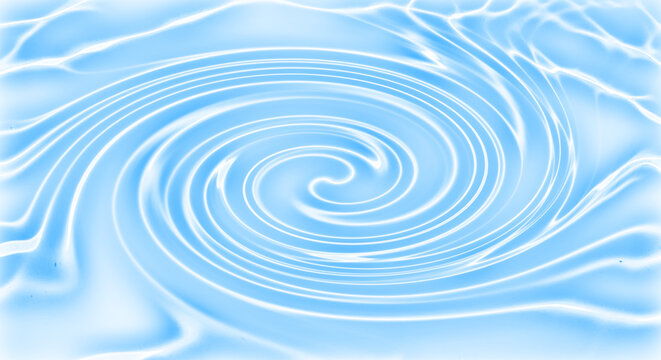 Abstract light blue water ripple spiral background isolated on transparent background