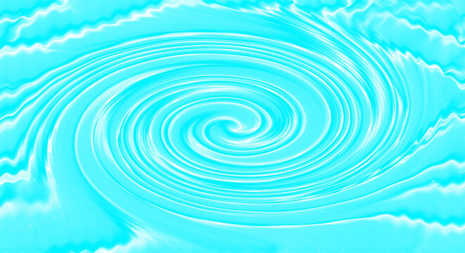 Dynamic light blue swirling vortex pattern with glowing white lines isolated on transparent background