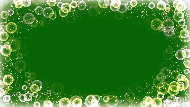 sparkling bokeh frame animation with glowing light particles elegant luxury border seamless loop for wedding celebration, premium storytelling loop animation, green screen background. 4k