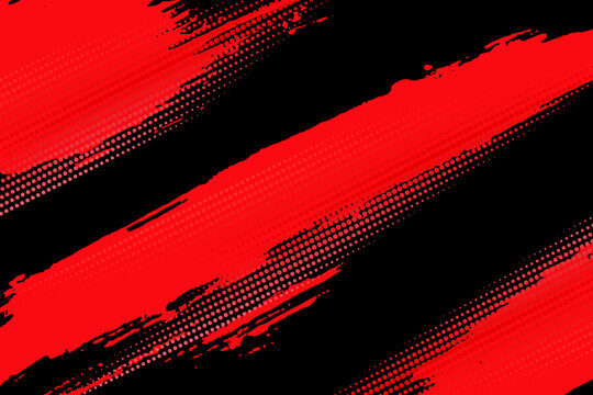 Abstract Red Grunge Brush Stroke Texture Isolated on Black Background