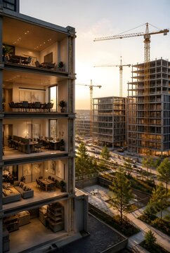 Modern Cross Section Architectural Cutaway Construction