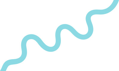 Fototapeta premium Blue wavy river water flow shape isolated on a plain surface Vector