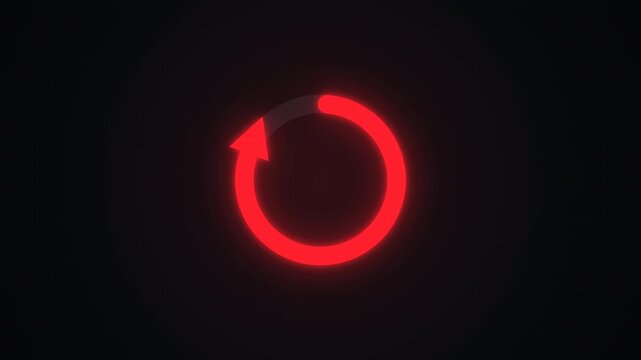 Bold Red Circular Arrow Spinning Continuously as Loading Spinner