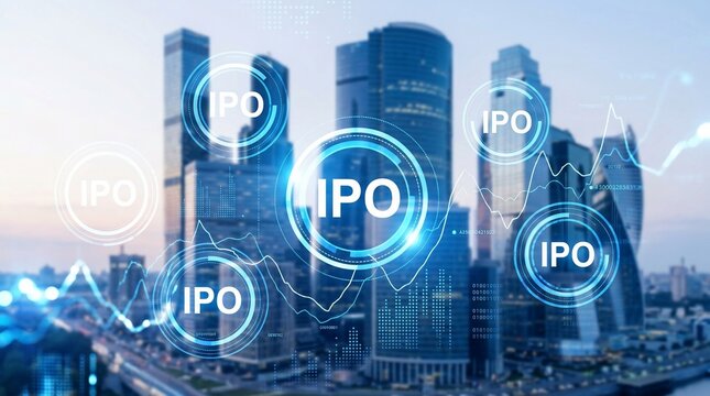 Ipo Digital Overlay City Skyline for Investment Presentations