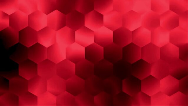 Hexagonal background video with red light