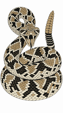 Diamond Back Rattlesnake, scalable vector  
