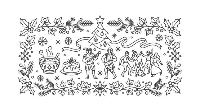 Christmas Medieval Festival Illustration