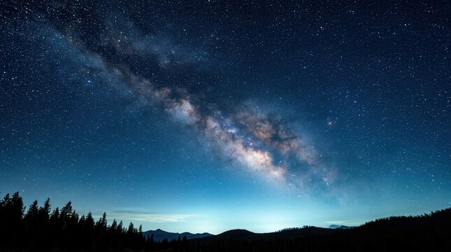 Dark blue night sky over nature outdoors.