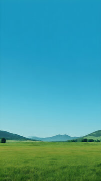 green field and blue sky