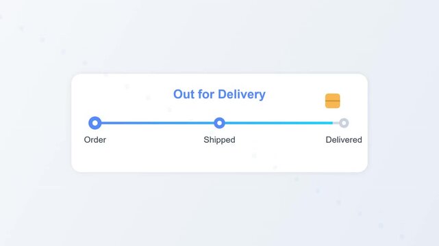 Order tracking progress bar showing shipping status