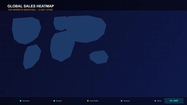 Global sales heatmap animation with data visualization