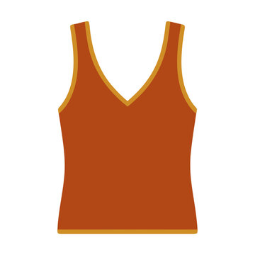 Minimalist Terracotta Casual Tank Top Vector Illustration for Summer Fashion and Activewear Design