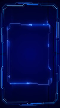 Electric cyan borders form a layered science fiction display with a clean central panel, offering a sleek visual for user interfaces, stream layouts, data screens, intros, and virtual control systems.