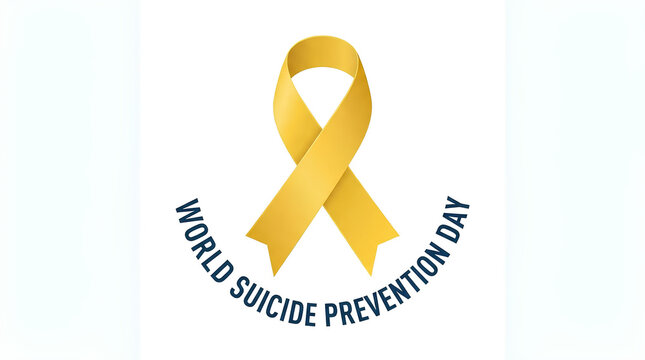 Yellow ribbon graphic for World Suicide Prevention Day