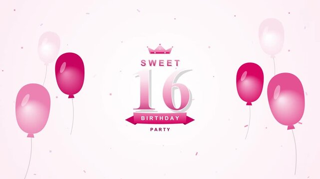 Celebration Graphics Displaying Sweet Sixteen Birthday Party Elements