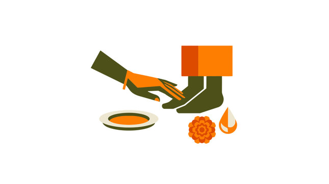 Haldi Ceremony Ritual Illustration for Traditional Indian Wedding