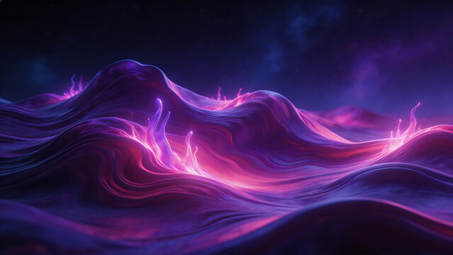 Abstract glowing wave in space