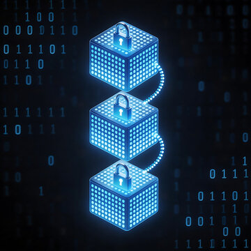 Connected digital cubes with padlocks