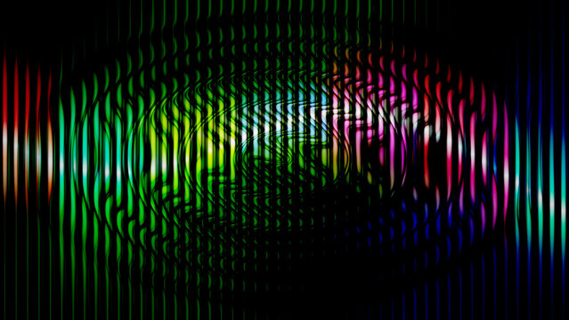 Colorful dna sequencing data on black background