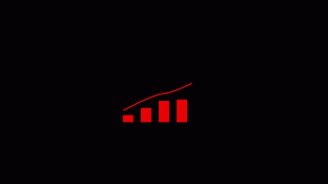   Graph chart with growing business concept. Arrow rising on graph sale symbols. Abstract business growth and graph chart icon animation background.