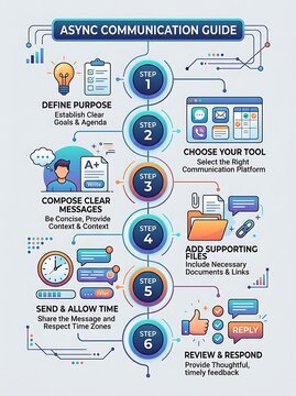 Infographic guide for effective asynchronous communication workflow