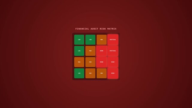 Financial Audit Risk Matrix Grid Professional Business Data Visualization Minimalist Corporate Graphic
