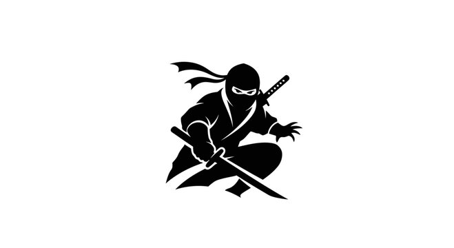 Ninja warrior in black outfit.