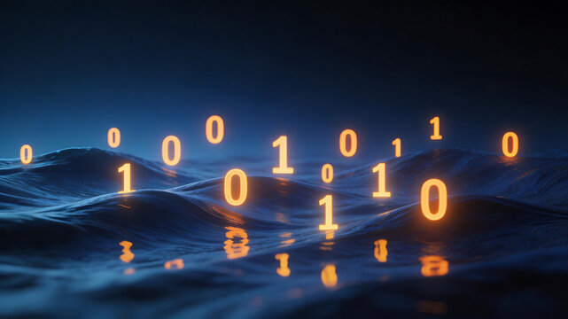 Binary numbers on water waves