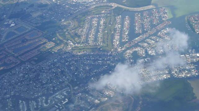 Aerial view of Tampa Bay, clearwater, Saint Petersburg, and Tampa  in Florida