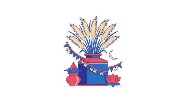 Indian Festival Celebration Illustration with Cultural Elements