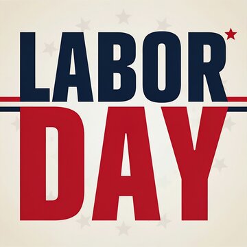 Modern Minimalist Labor Day Poster with Stars