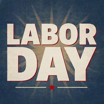 Classic Labor Day Typography Design with Sunburst Effect