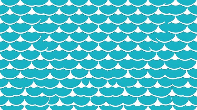Blue and white fish scale seamless pattern background