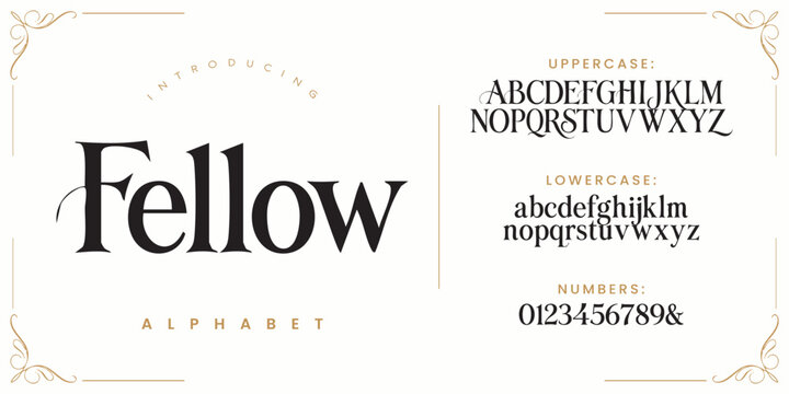 Fellow elegant serif display alphabet font with modern classic aesthetic for luxury fashion branding