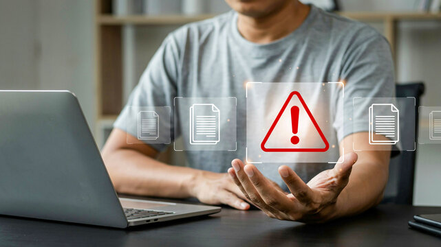 Cybersecurity alert digital document security and risk management for online safety