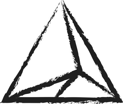 Brush drawn triangles and shaped elements