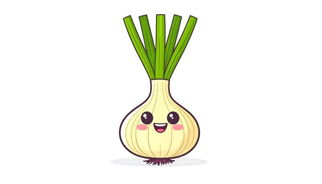 Cute cartoon pineapple plant with green leaves.