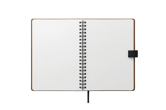 Open cream spiral notebook with black side tab
