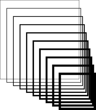 Square gradient line with blending. Technology concept